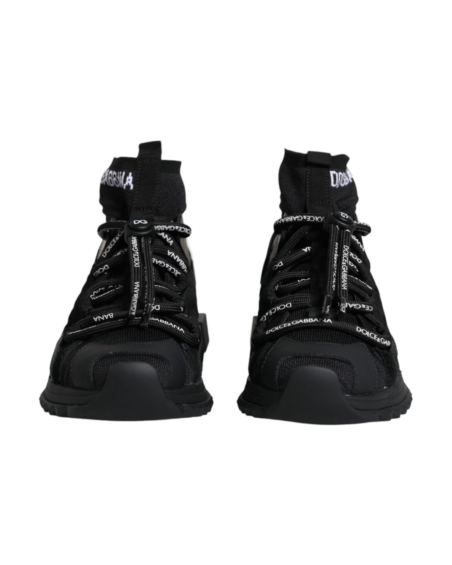 Dolce & Gabbana Black Sorrento Socks Logo Sneakers Shoes Glam Steals