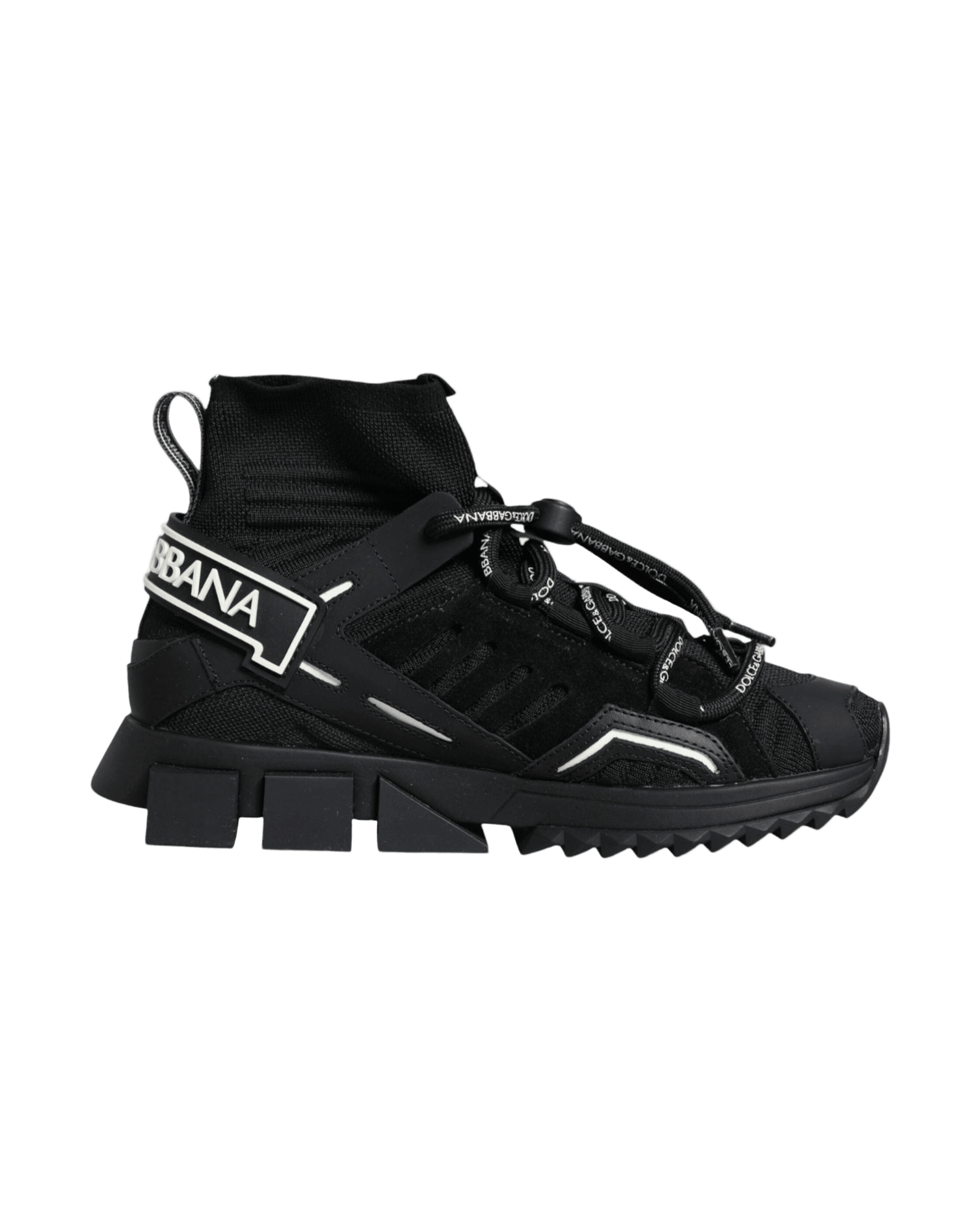 Dolce & Gabbana Black Sorrento Socks Logo Sneakers Shoes Glam Steals