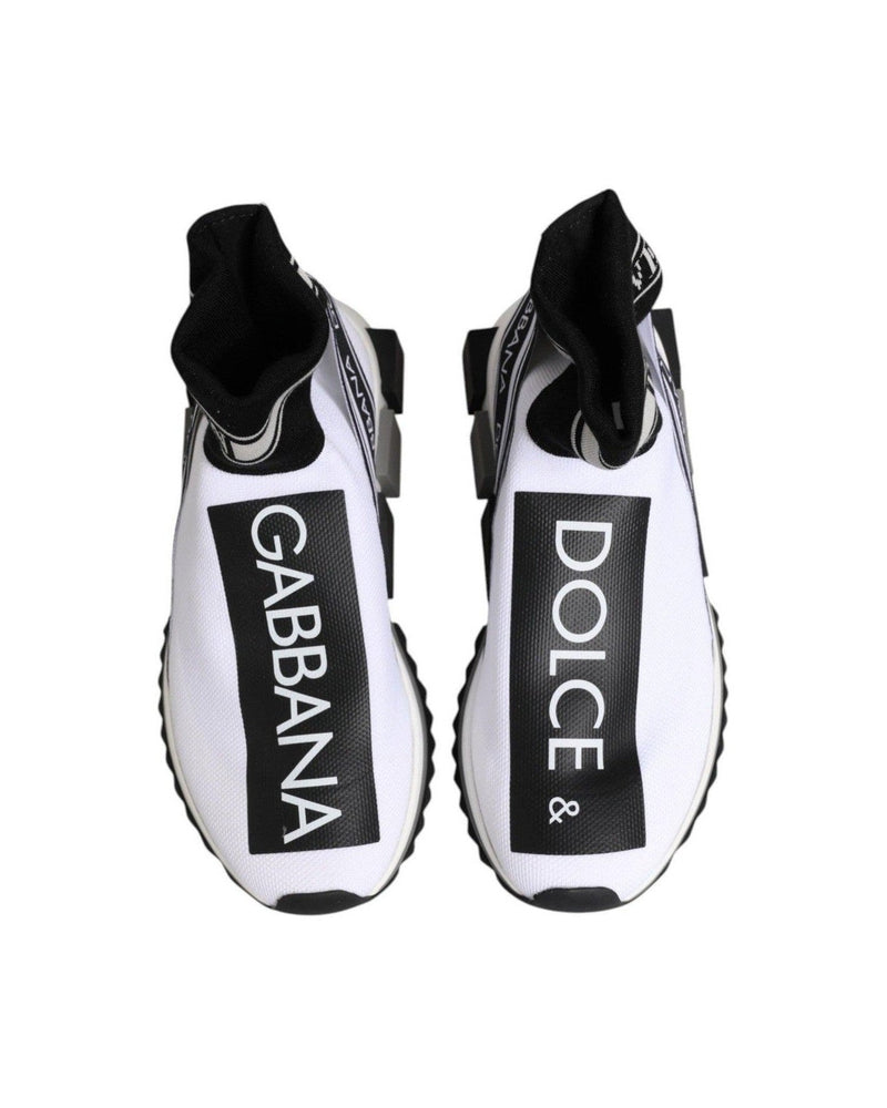 Dolce & Gabbana Black White Sorrento Socks Sneakers Shoes Glam Steals