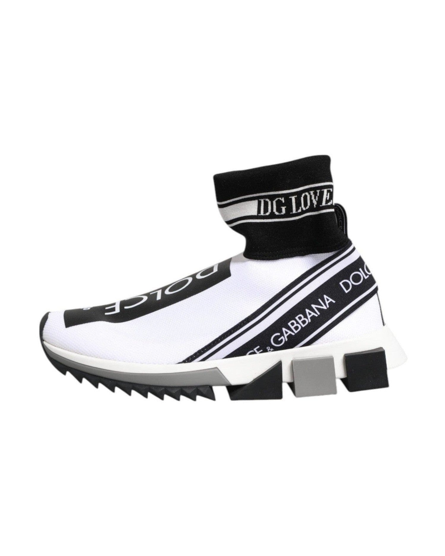 Dolce & Gabbana Black White Sorrento Socks Sneakers Shoes Glam Steals