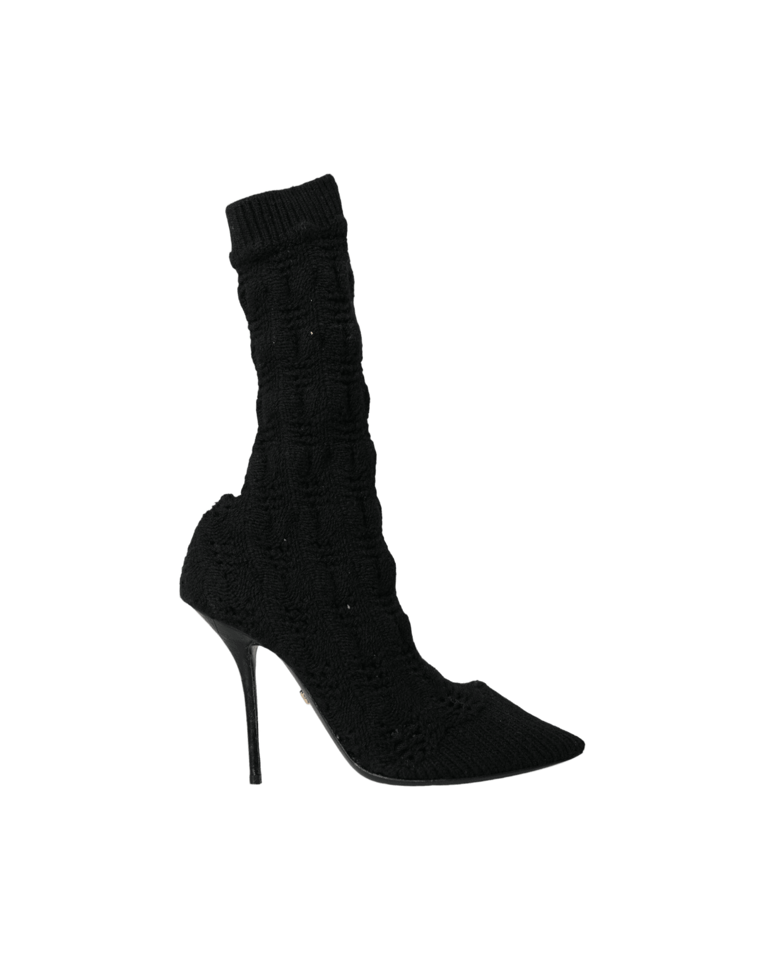 Dolce & Gabbana Black Stiletto Heels Mid Calf Boots Shoes Glam Steals