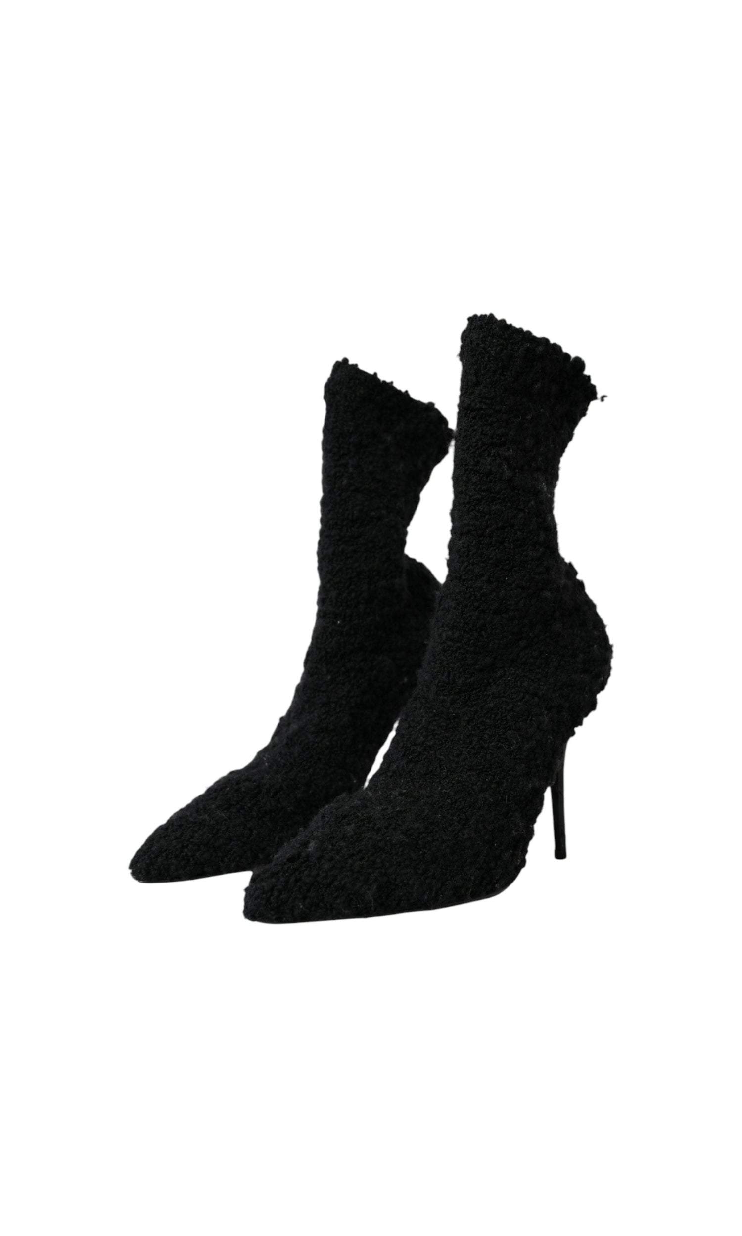 Dolce & Gabbana Black Stiletto Heels Mid Calf Boots Shoes Glam Steals