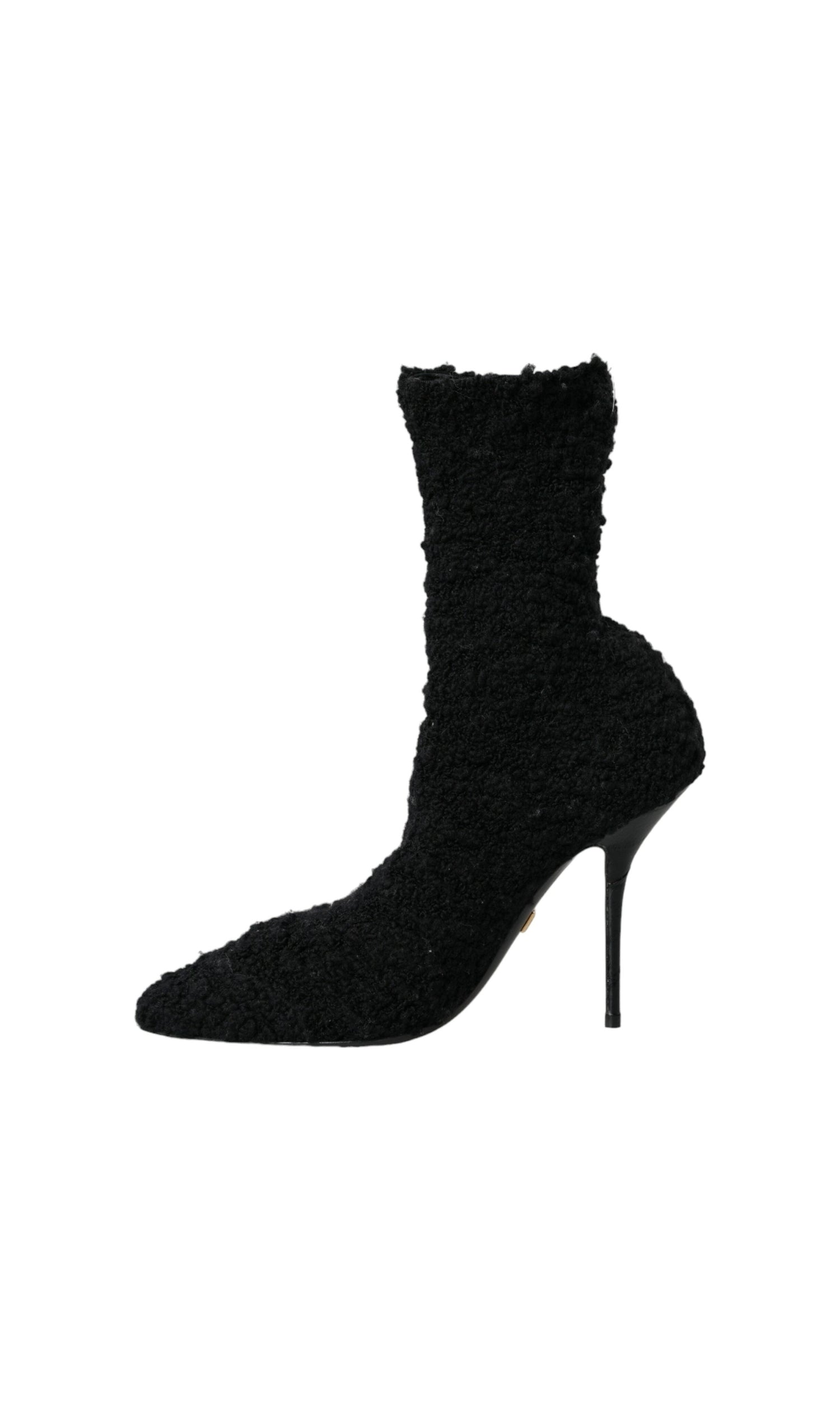 Dolce & Gabbana Black Stiletto Heels Mid Calf Boots Shoes Glam Steals