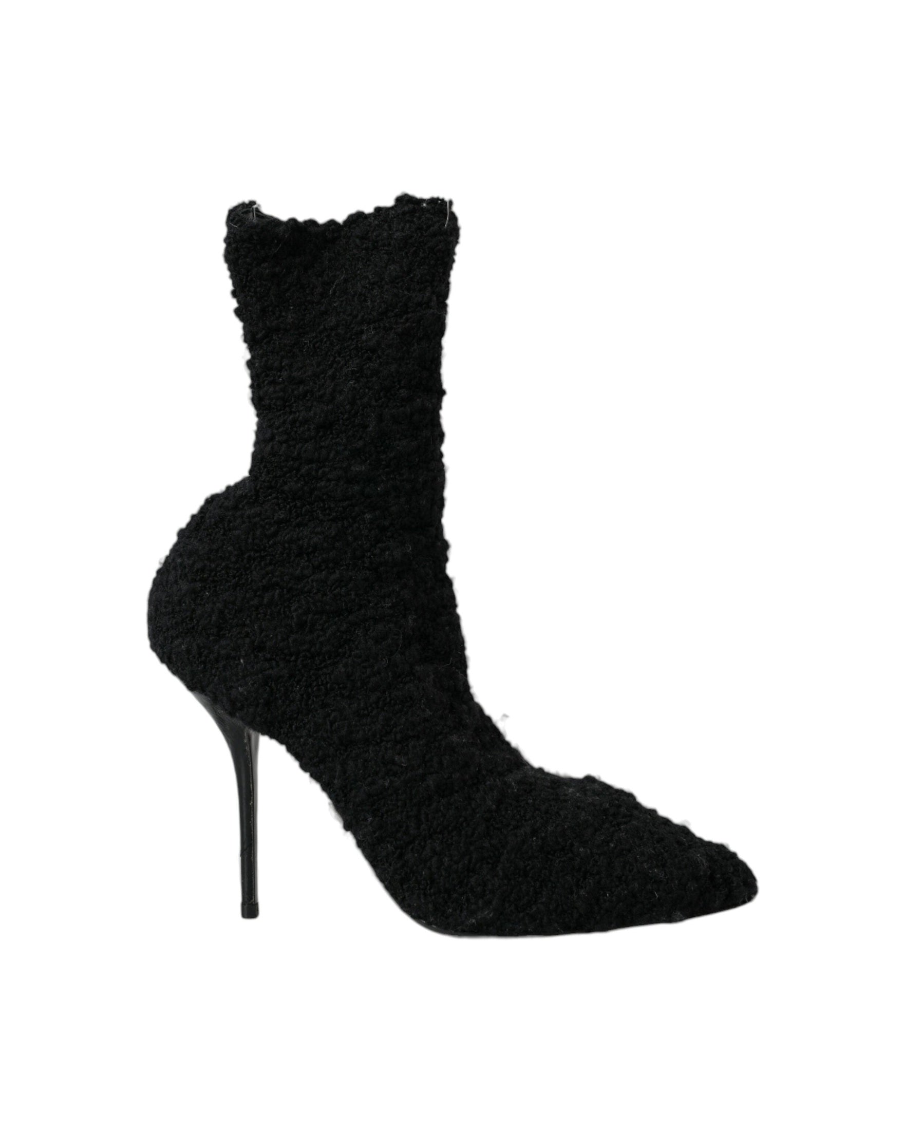 Dolce & Gabbana Black Stiletto Heels Mid Calf Boots Shoes Glam Steals