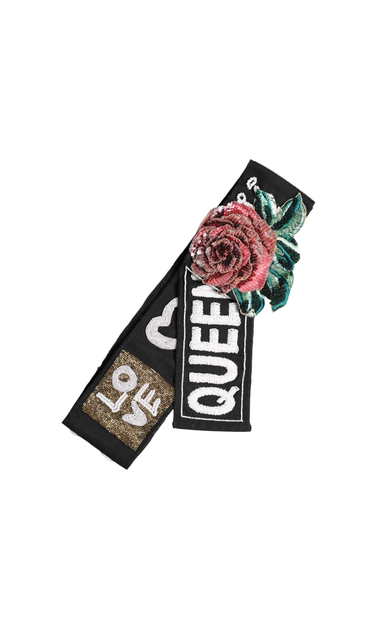 Dolce & Gabbana Black Stretch Multicolor Embellished Waist Belt Glam Steals
