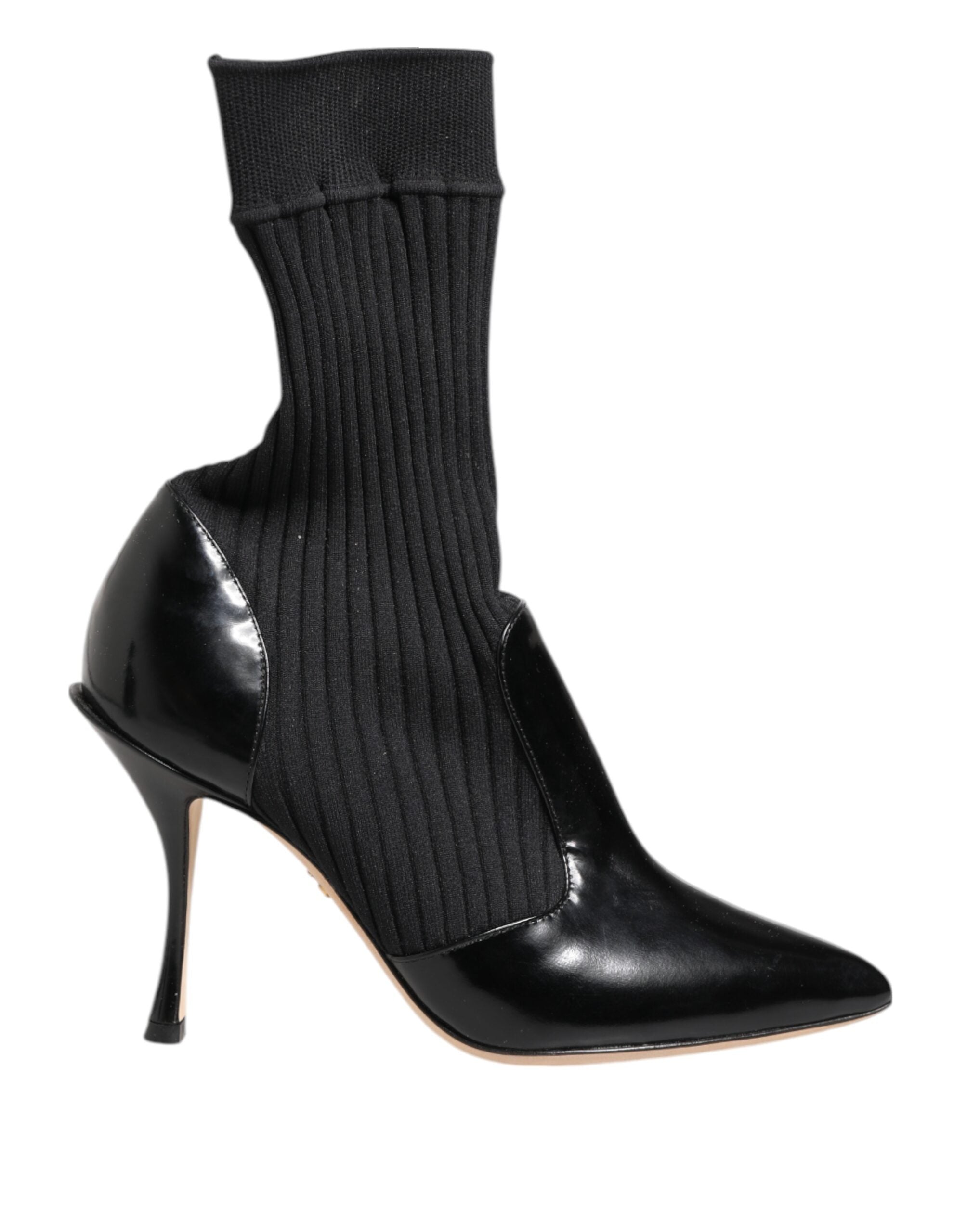 Dolce & Gabbana Black Stretch Stilettos Booties Socks Shoes Glam Steals