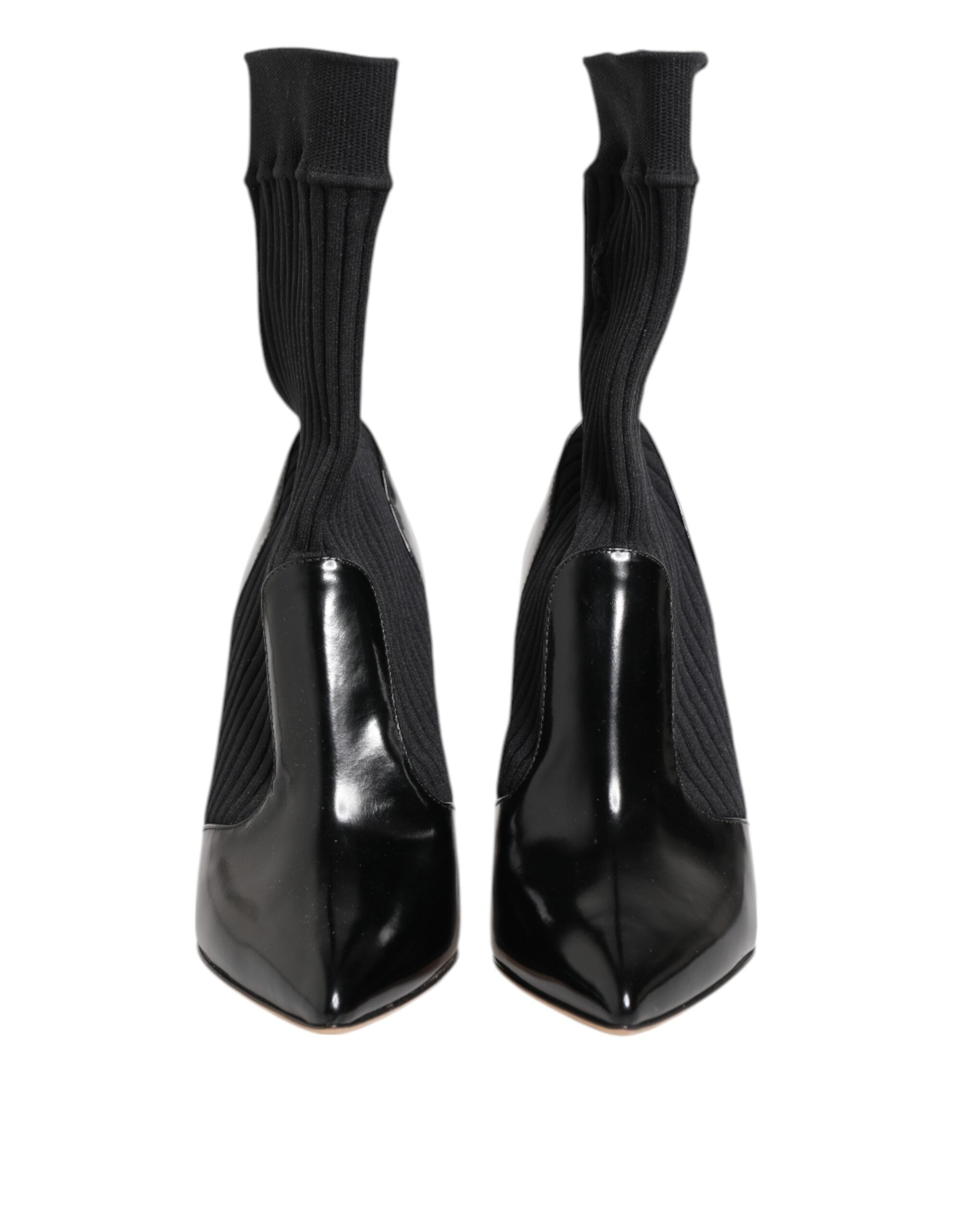 Dolce & Gabbana Black Stretch Stilettos Booties Socks Shoes Glam Steals