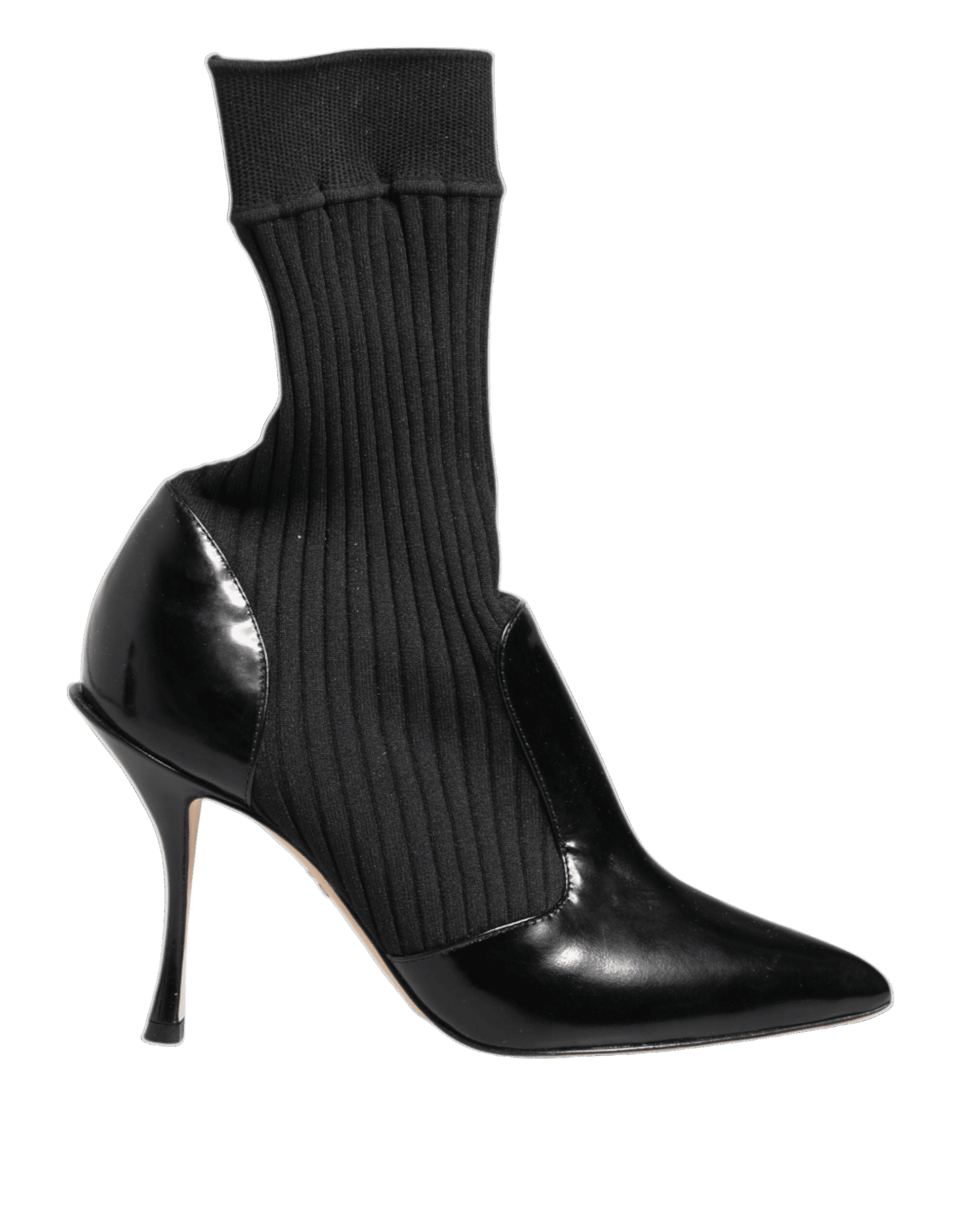 Dolce & Gabbana Black Stretch Stilettos Booties Socks Shoes Glam Steals