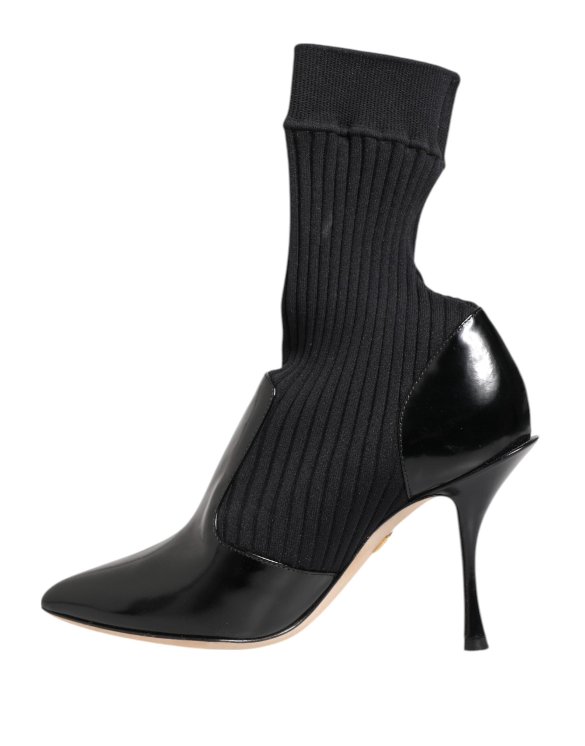 Dolce & Gabbana Black Stretch Stilettos Booties Socks Shoes Glam Steals