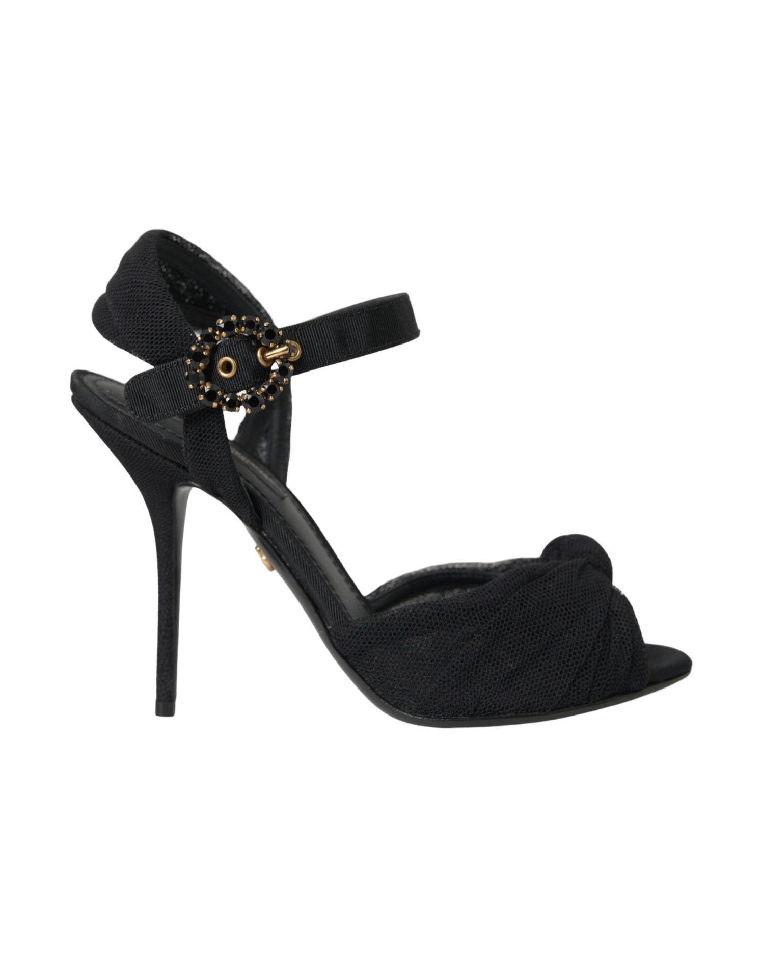 Dolce & Gabbana Black Suede Embellished Heels Sandals Shoes Glam Steals