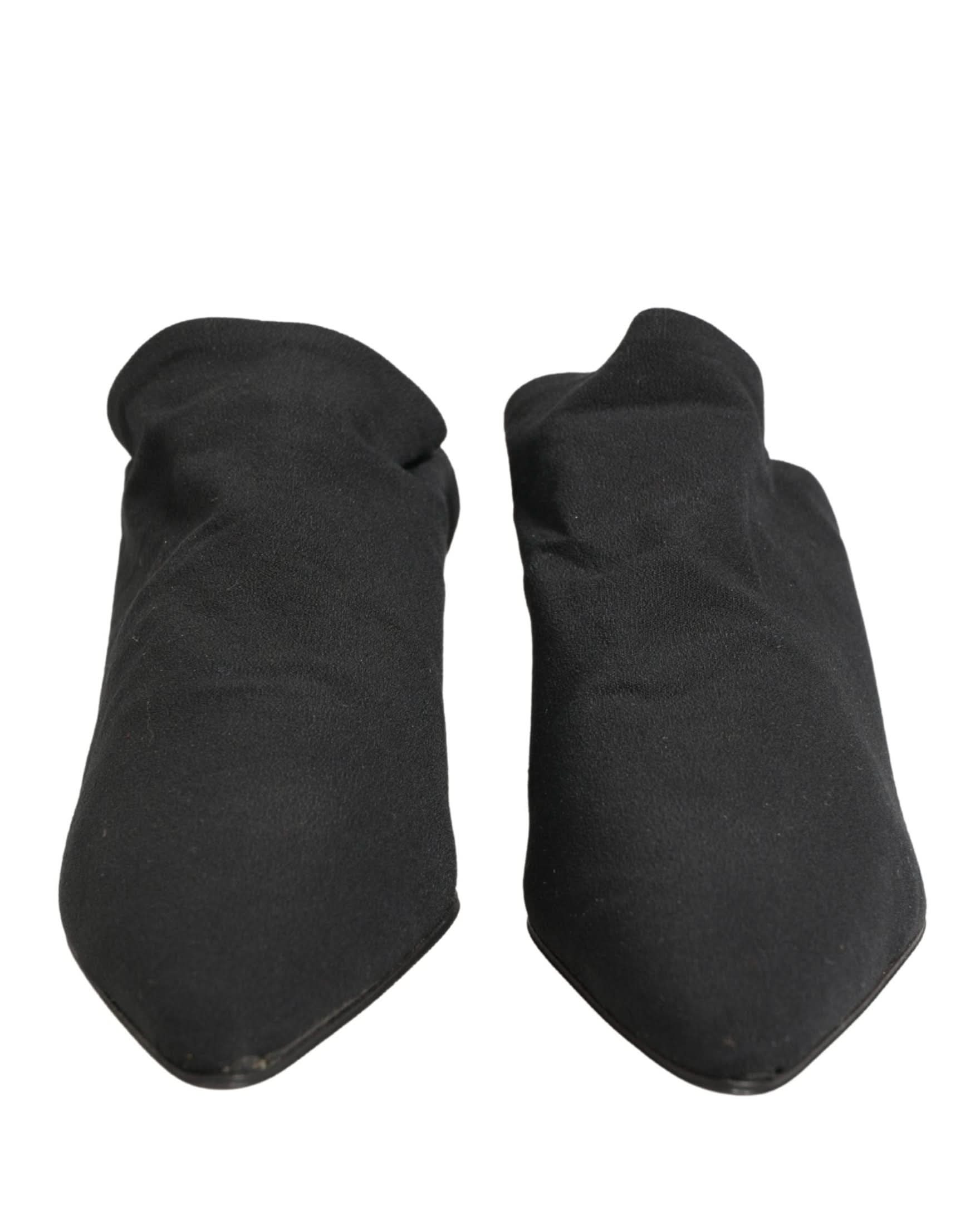 Dolce & Gabbana Black Suede Heel Mule Shoes Glam Steals