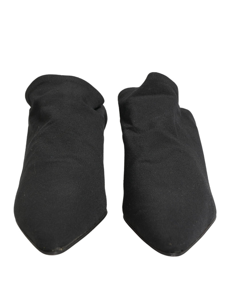 Dolce & Gabbana Black Suede Heel Mule Shoes Glam Steals