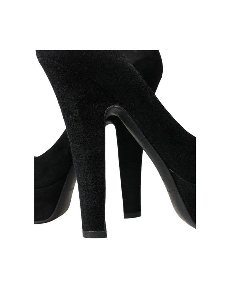 Dolce & Gabbana Suede Heeled Pumps Black Sophistication Glam Steals