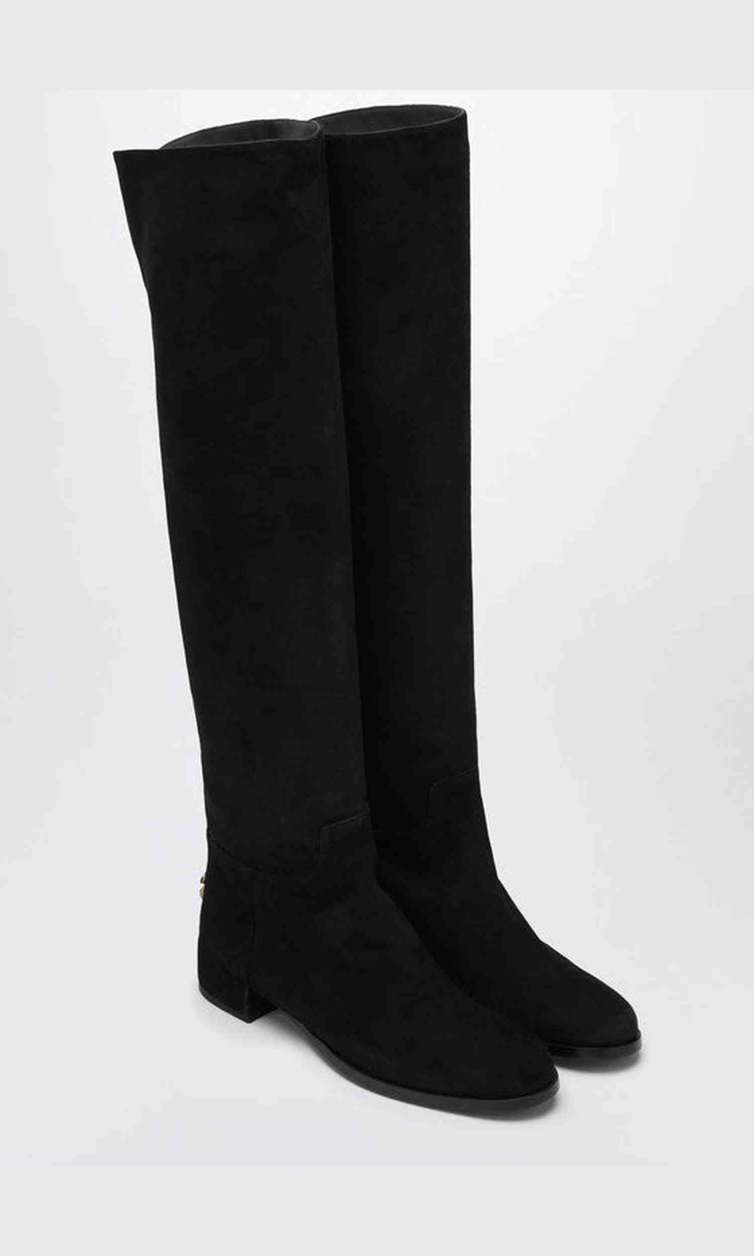 Dolce & Gabbana Black Suede High Boot Glam Steals