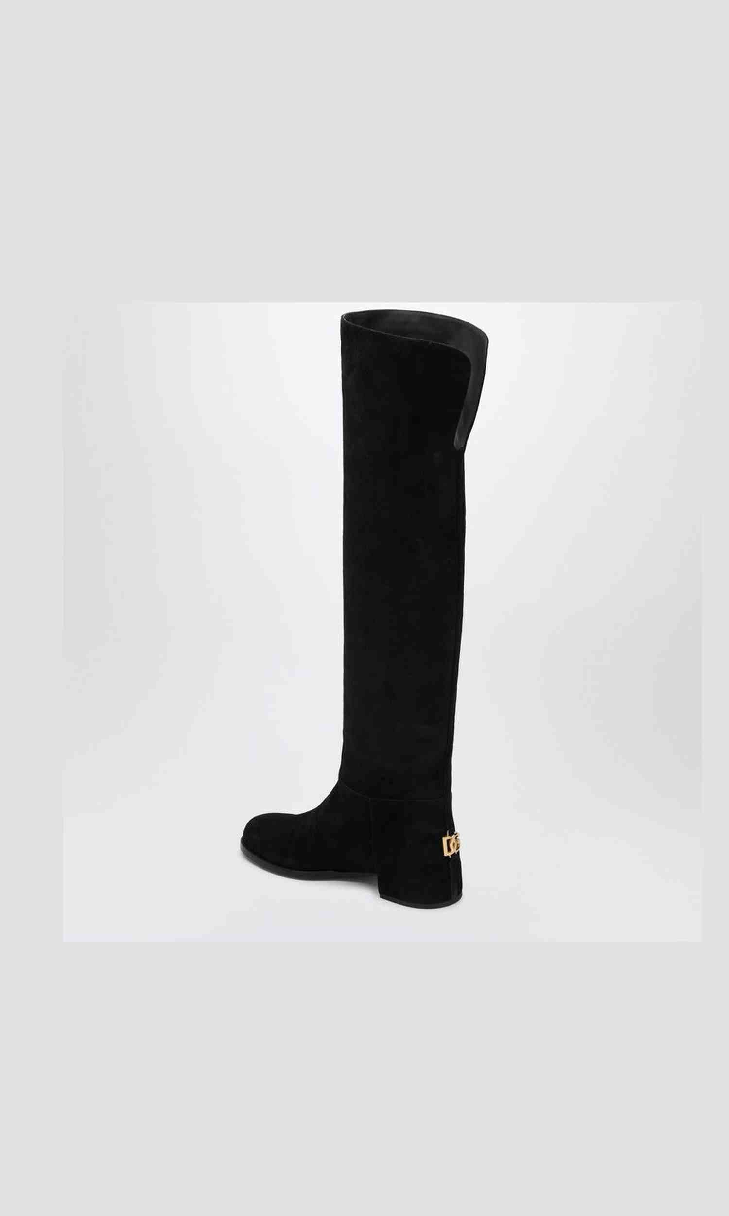 Dolce & Gabbana Black Suede High Boot Glam Steals