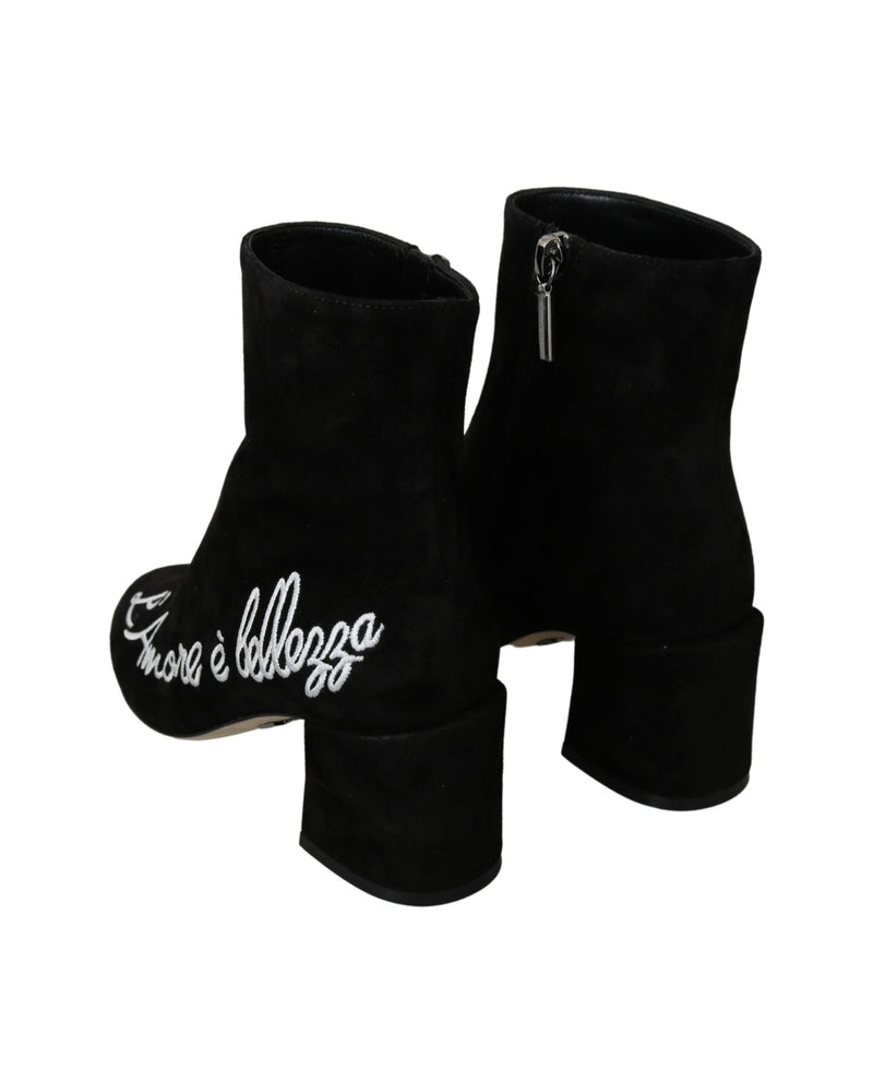 Dolce & Gabbana Black Suede Lamore Ebellezza Boots Glam Steals