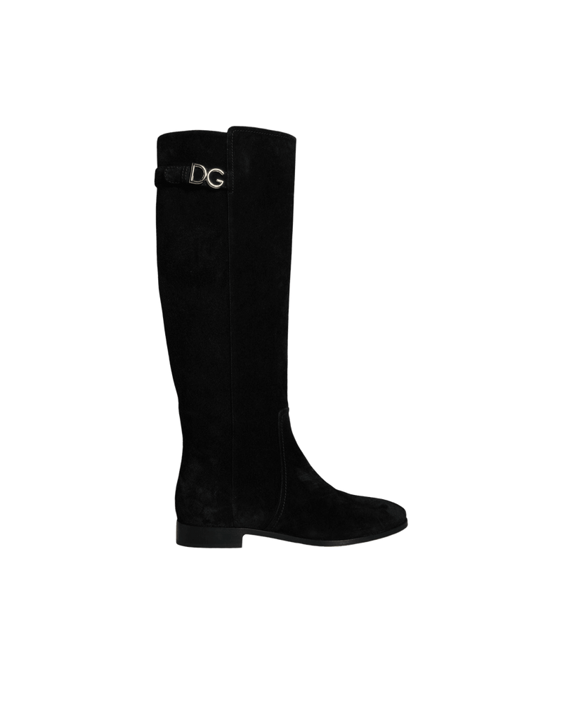 Dolce & Black Gabbana Suede Leather Knee High Boots Shoes Glam Steals