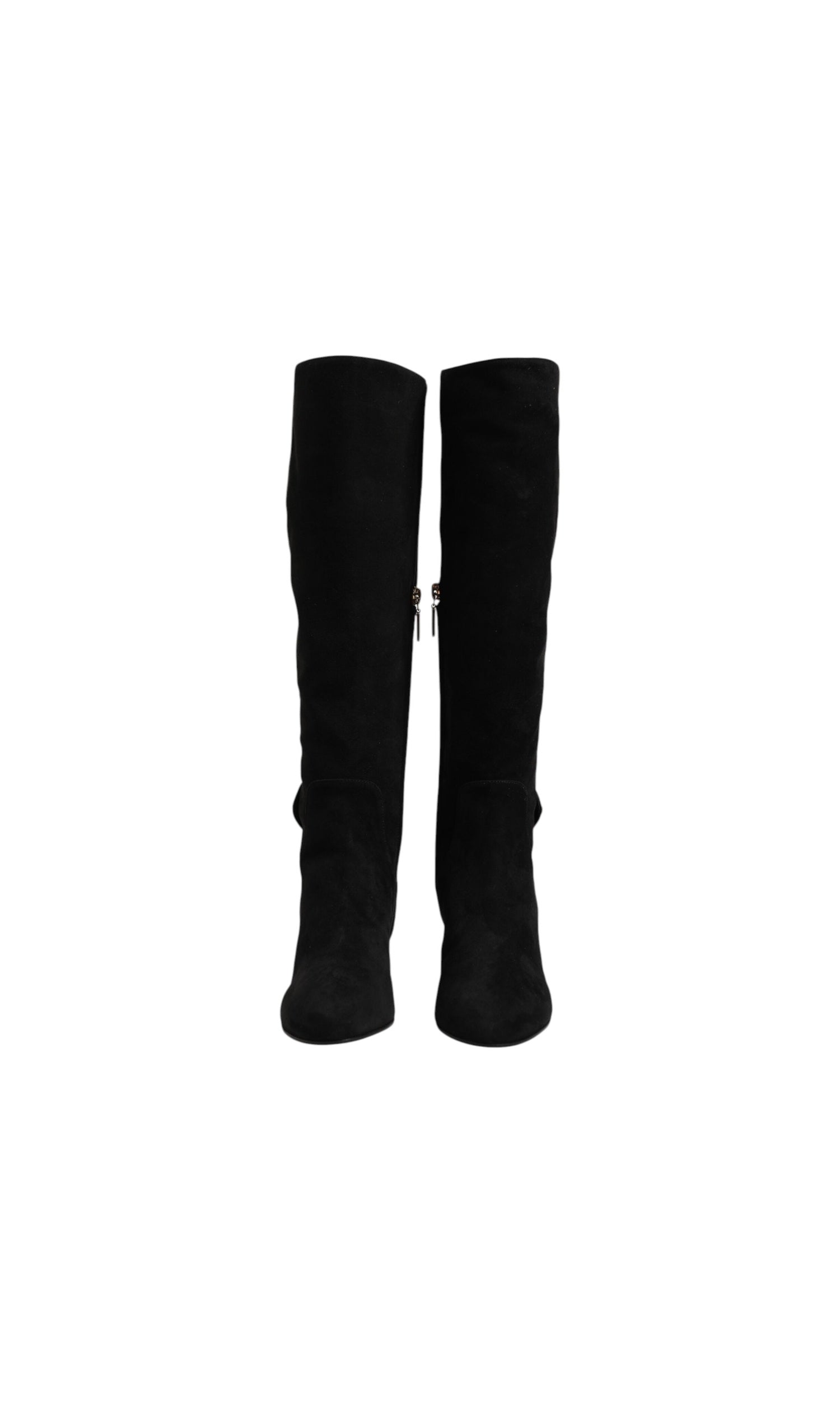 Dolce & Gabbana Black Suede Leather Knee High Boots Shoes Glam Steals