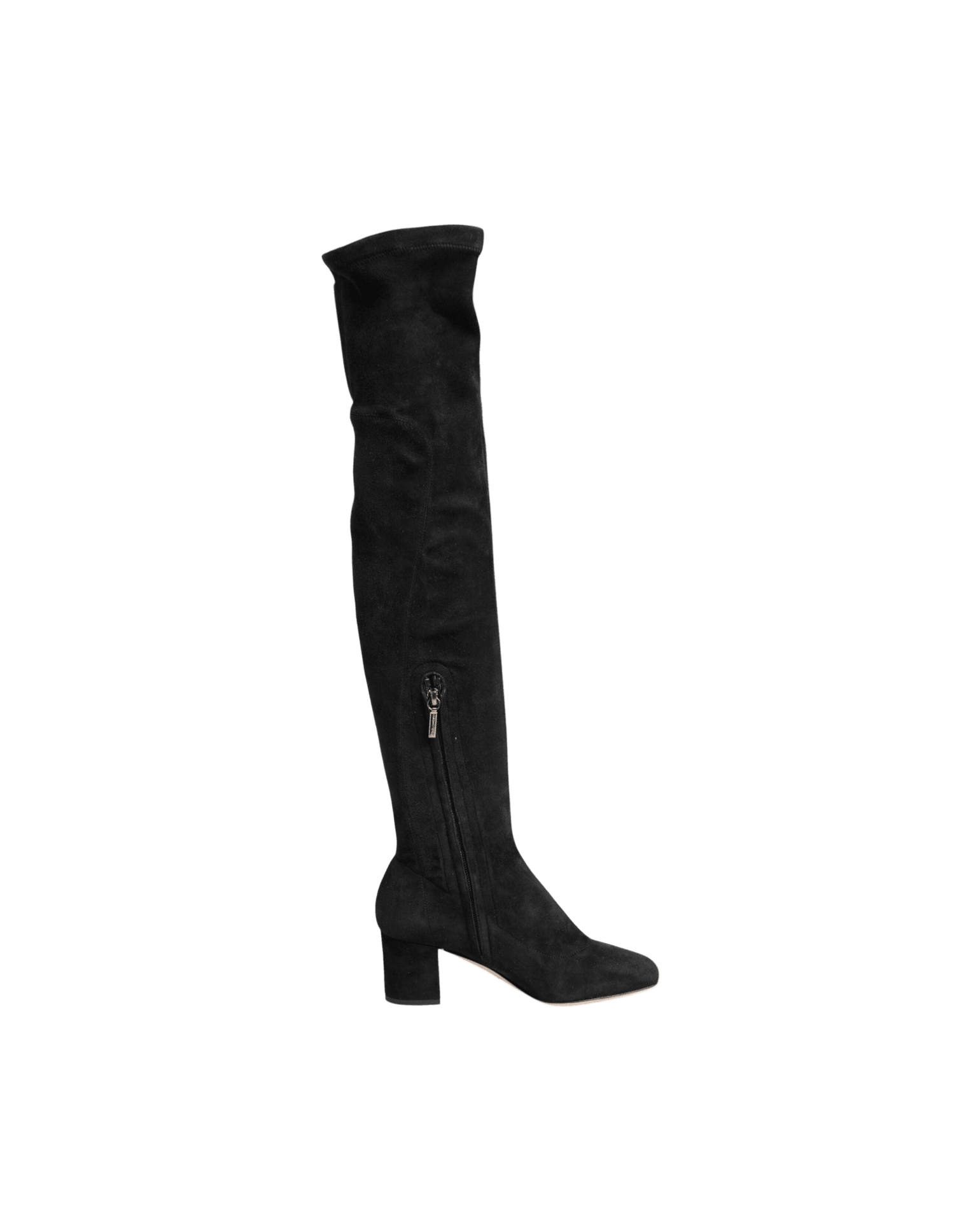 Dolce & Gabbana Black Suede Leather Knee High Boots Shoes Glam Steals