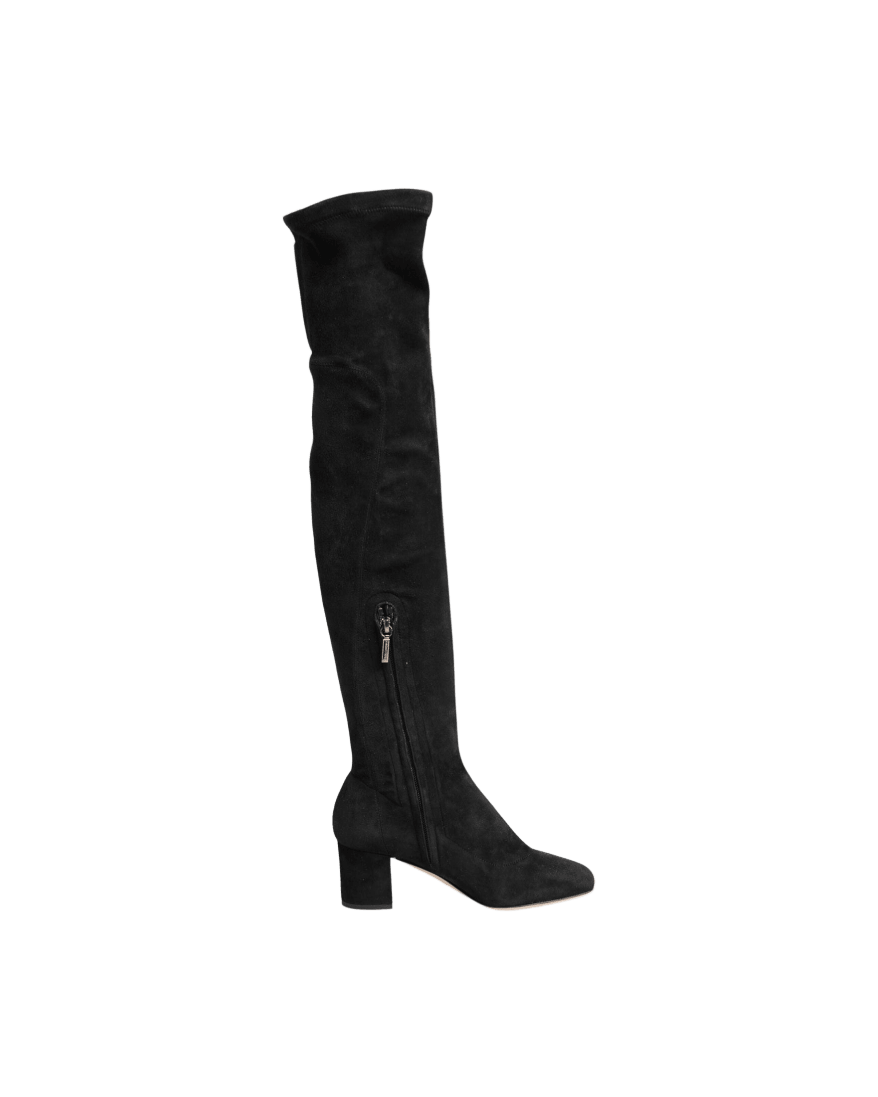 Dolce & Gabbana Black Suede Leather Knee High Boots Shoes Glam Steals