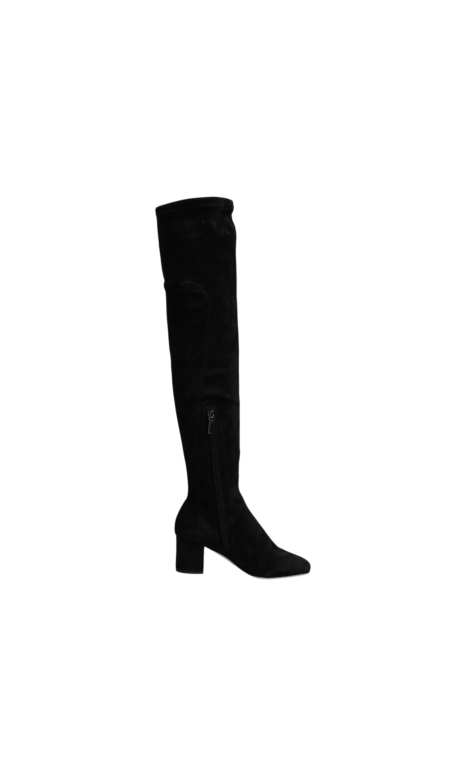 Dolce & Gabbana Black Suede Leather Knee High Boots Shoes Glam Steals