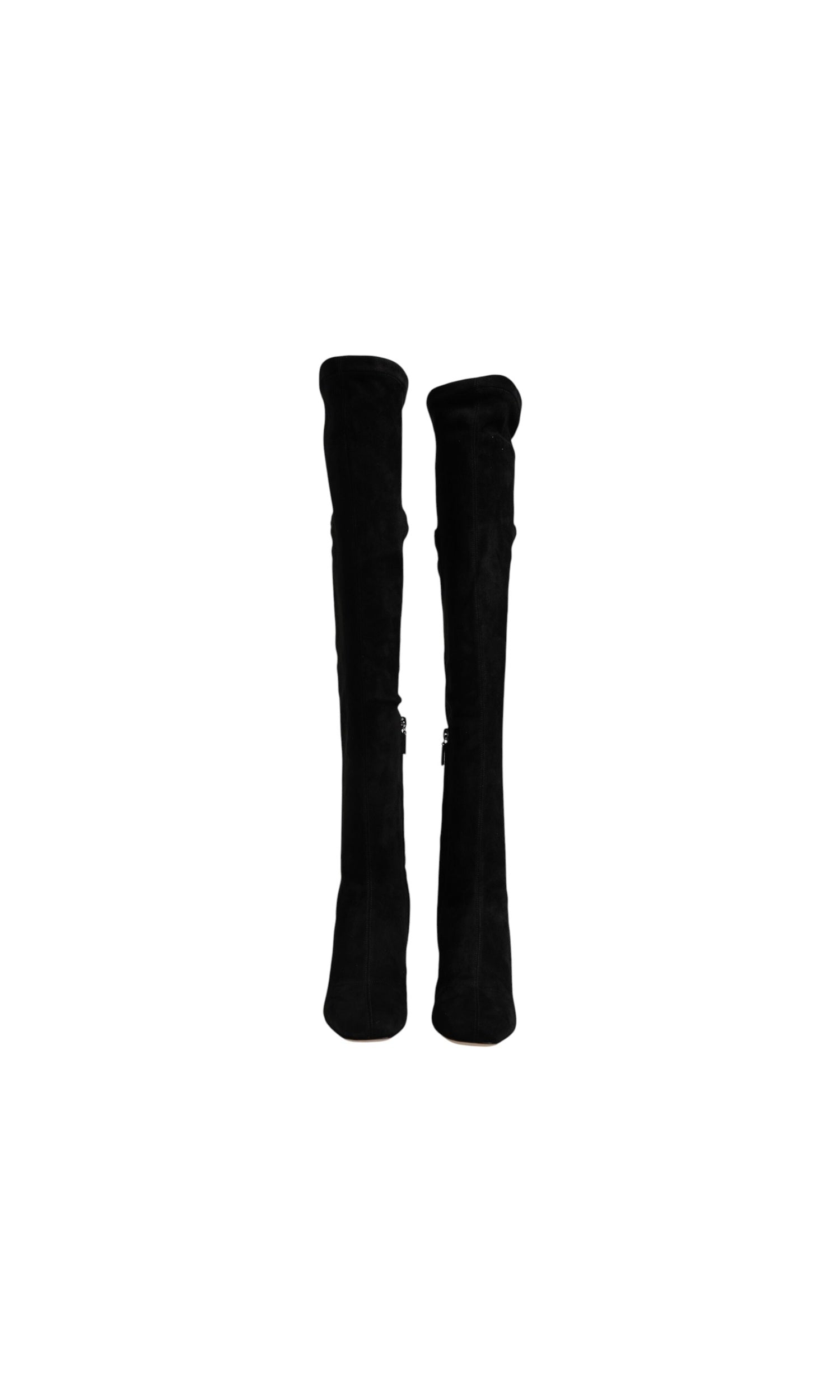 Dolce & Gabbana Black Suede Leather Knee High Boots Shoes Glam Steals