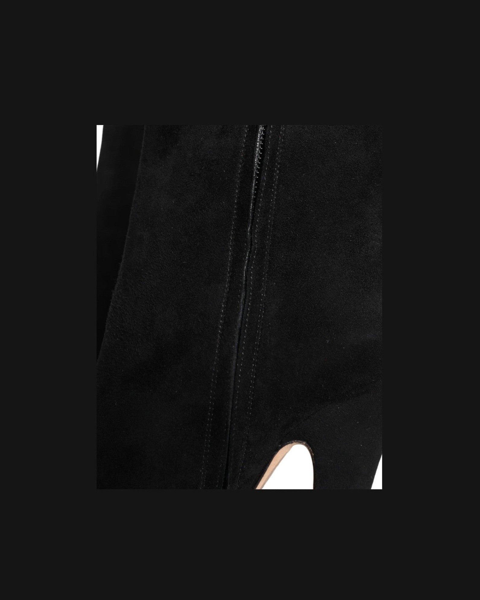 Dolce & Gabbana Black Suede Leather Mid Calf Boots Shoes Boots
