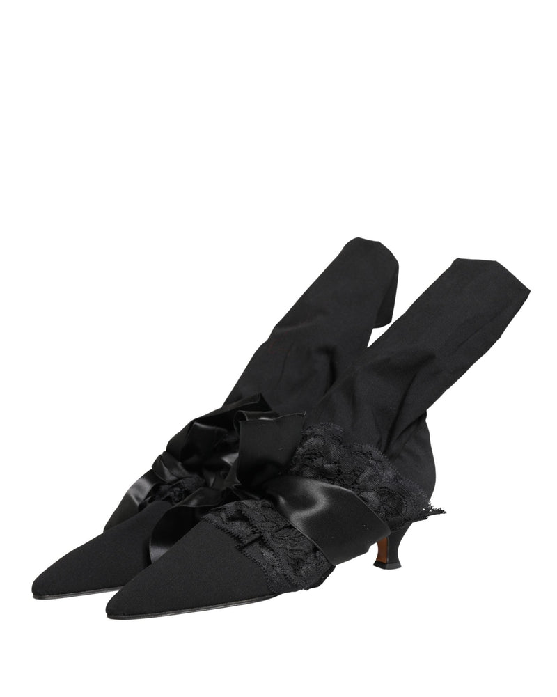 Dolce & Gabbana Black Suede Mid Calf Boots Shoes Glam Steals