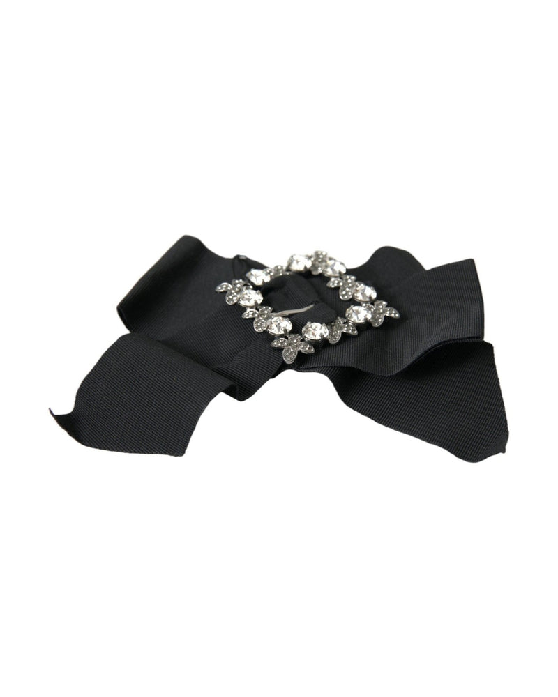 Dolce & Gabbana Swarovski Crystal Embellished Hair Black Clip Glam Steals