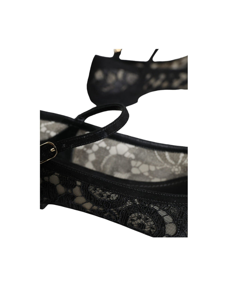 Dolce & Gabbana Black Taormina Lace Bellucci Flats Shoes Flats