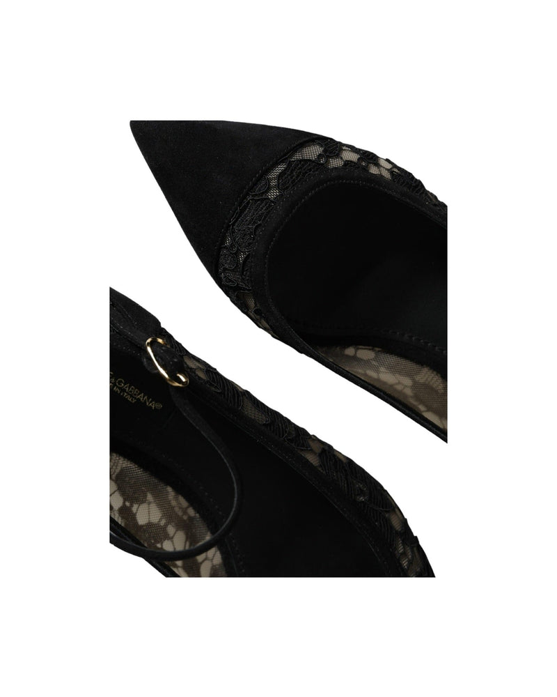 Dolce & Gabbana Black Taormina Lace Bellucci Flats Shoes Glam Steals