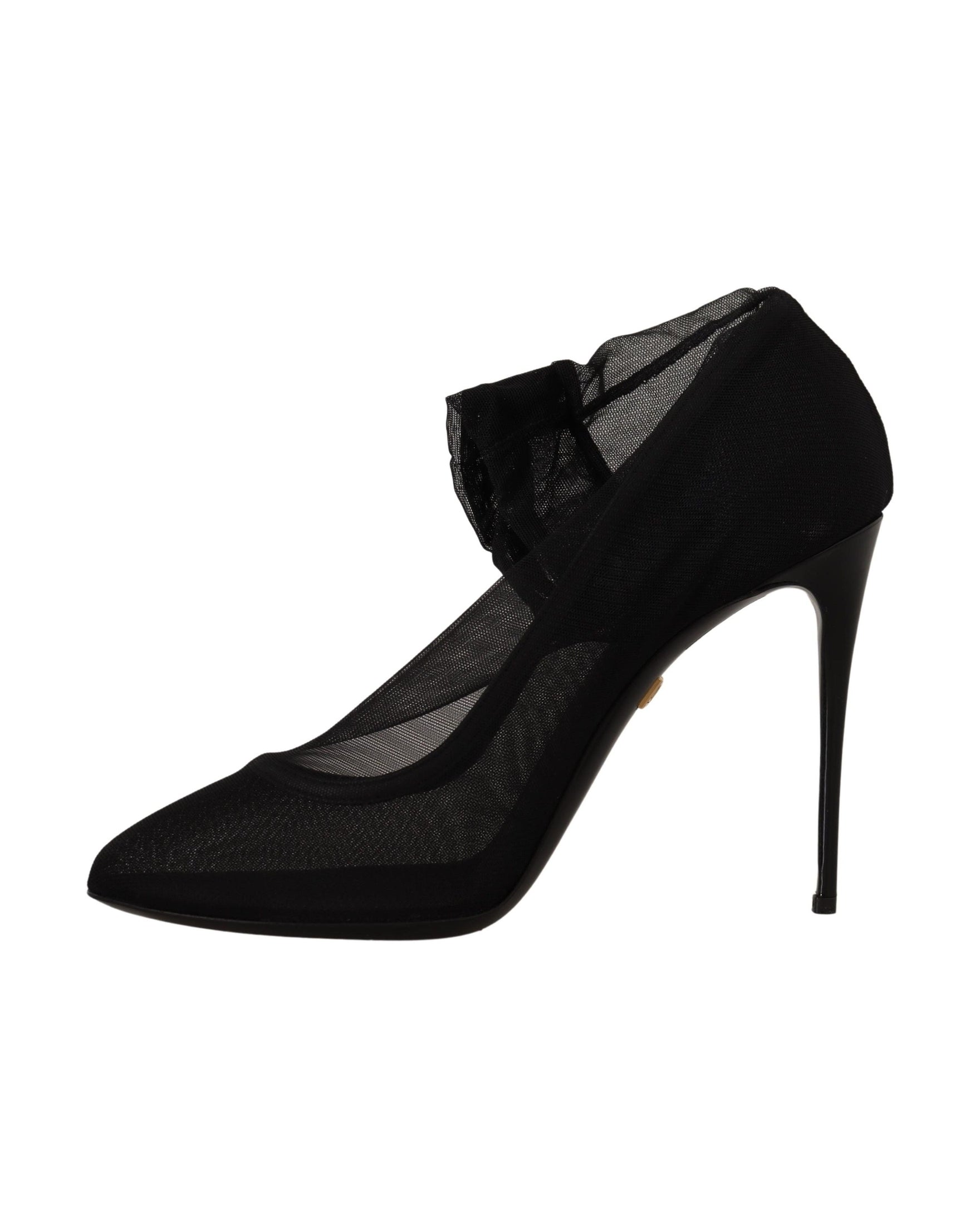 Dolce & Gabbana Black Tulle Stretch Boots Pumps Shoes Glam Steals
