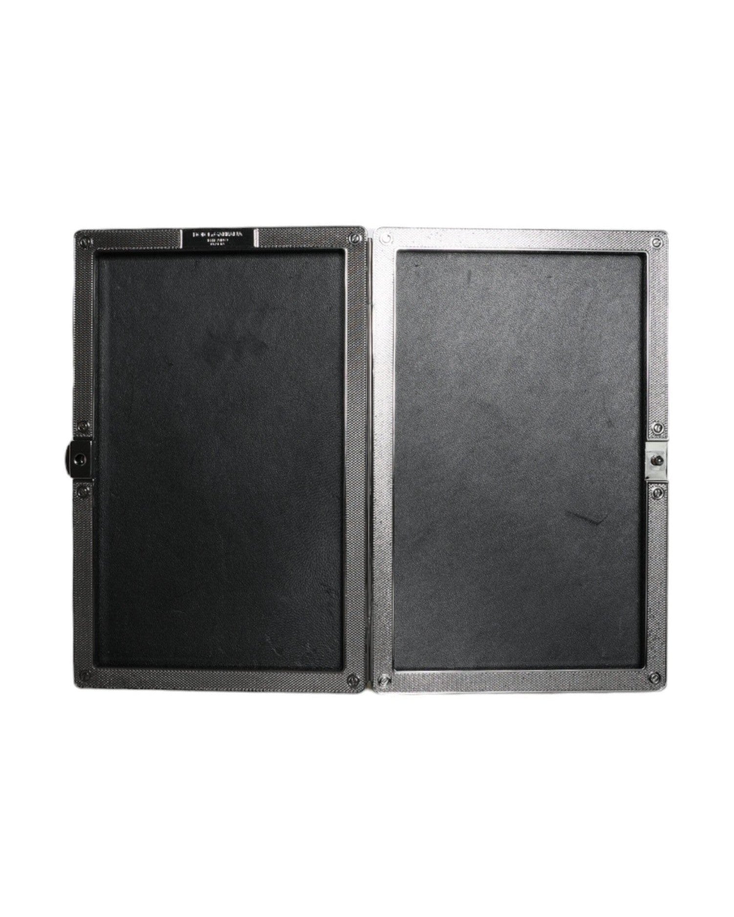 Dolce & Gabbana Velvet Crystal Clutch Evening Party Purse Black Bag Glam Steals