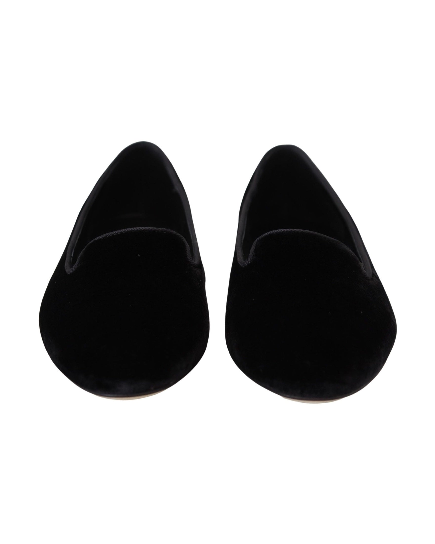 Dolce & Gabbana Black Velvet Slip Ons Loafers Glam Steals