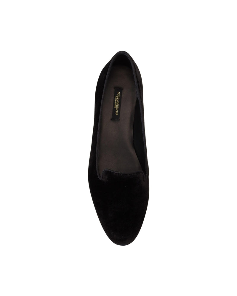 Dolce & Gabbana Black Velvet Slip Ons Loafers Glam Steals