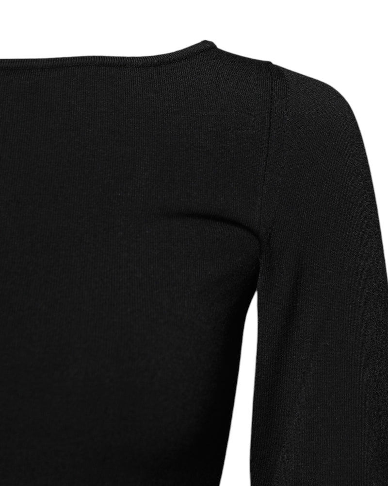 Dolce & Gabbana Black Viscose Long Sleeves Pullover Top Glam Steals