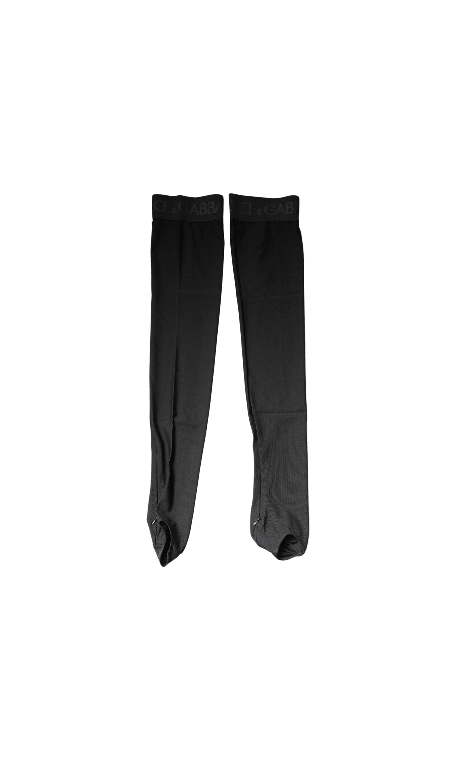 Dolce & Gabbana Black Viscose Stretch Over Calf Stockings Socks Glam Steals