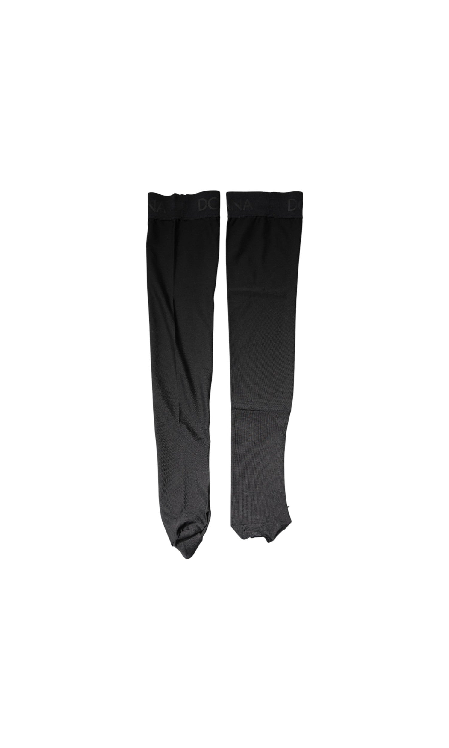 Dolce & Gabbana Black Viscose Stretch Over Calf Stockings Socks Glam Steals