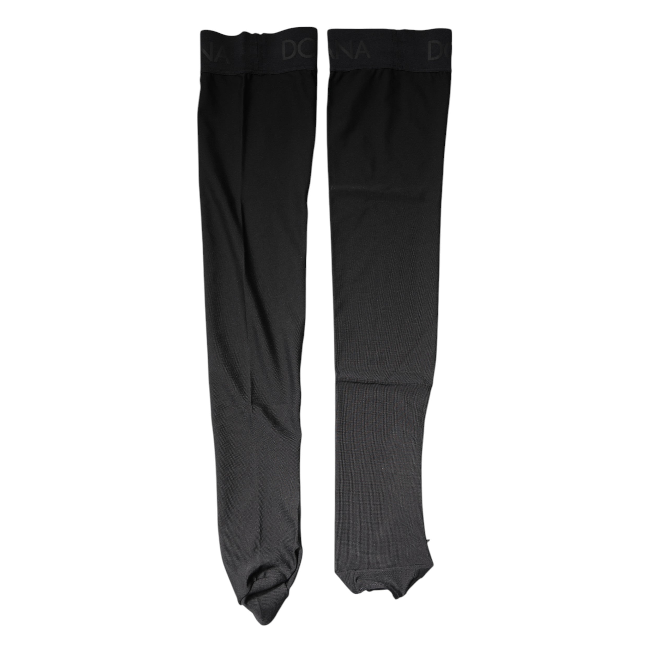 Dolce & Gabbana Black Viscose Stretch Over Calf Stockings Socks Glam Steals