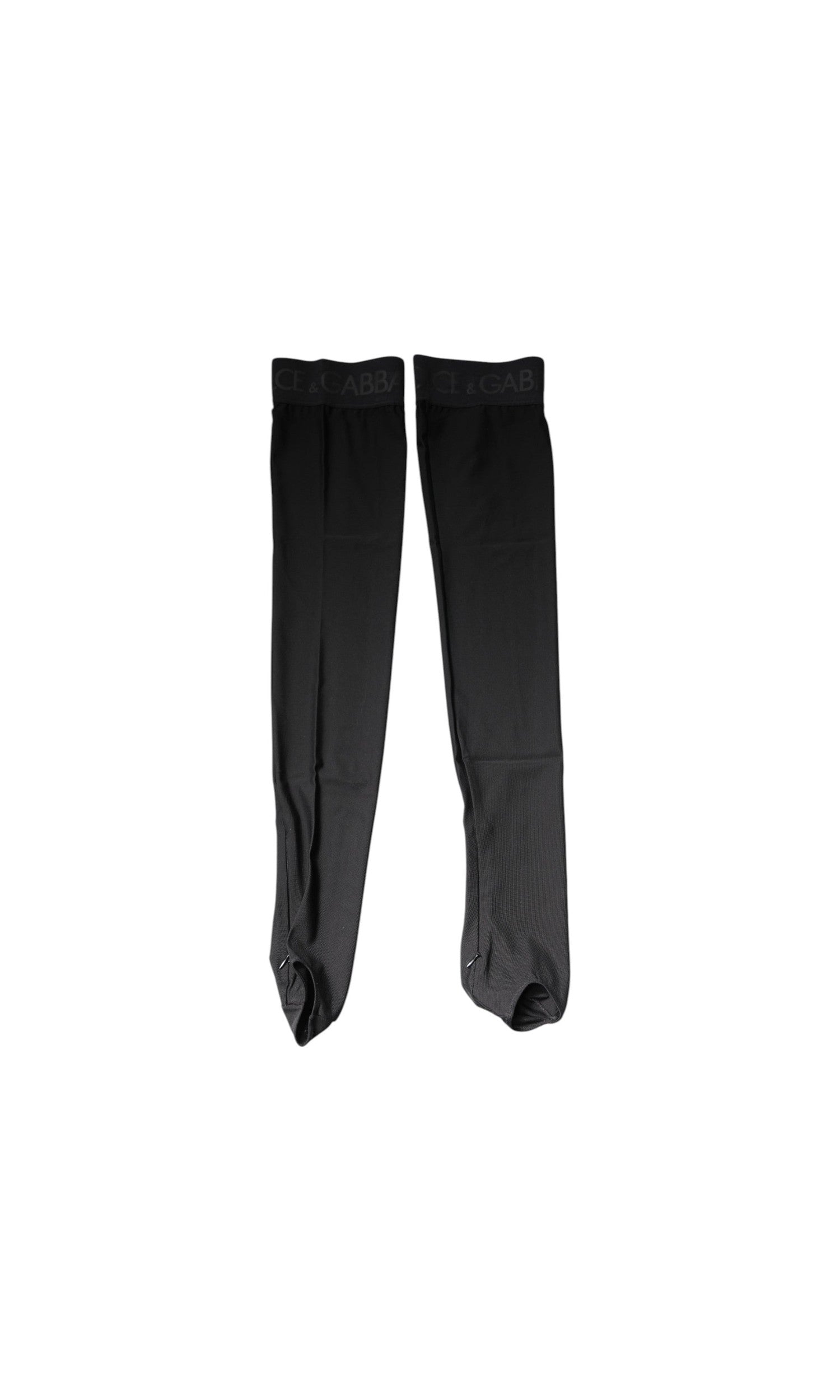 Dolce & Gabbana Black Viscose Stretch Over Calf Stockings Socks Glam Steals