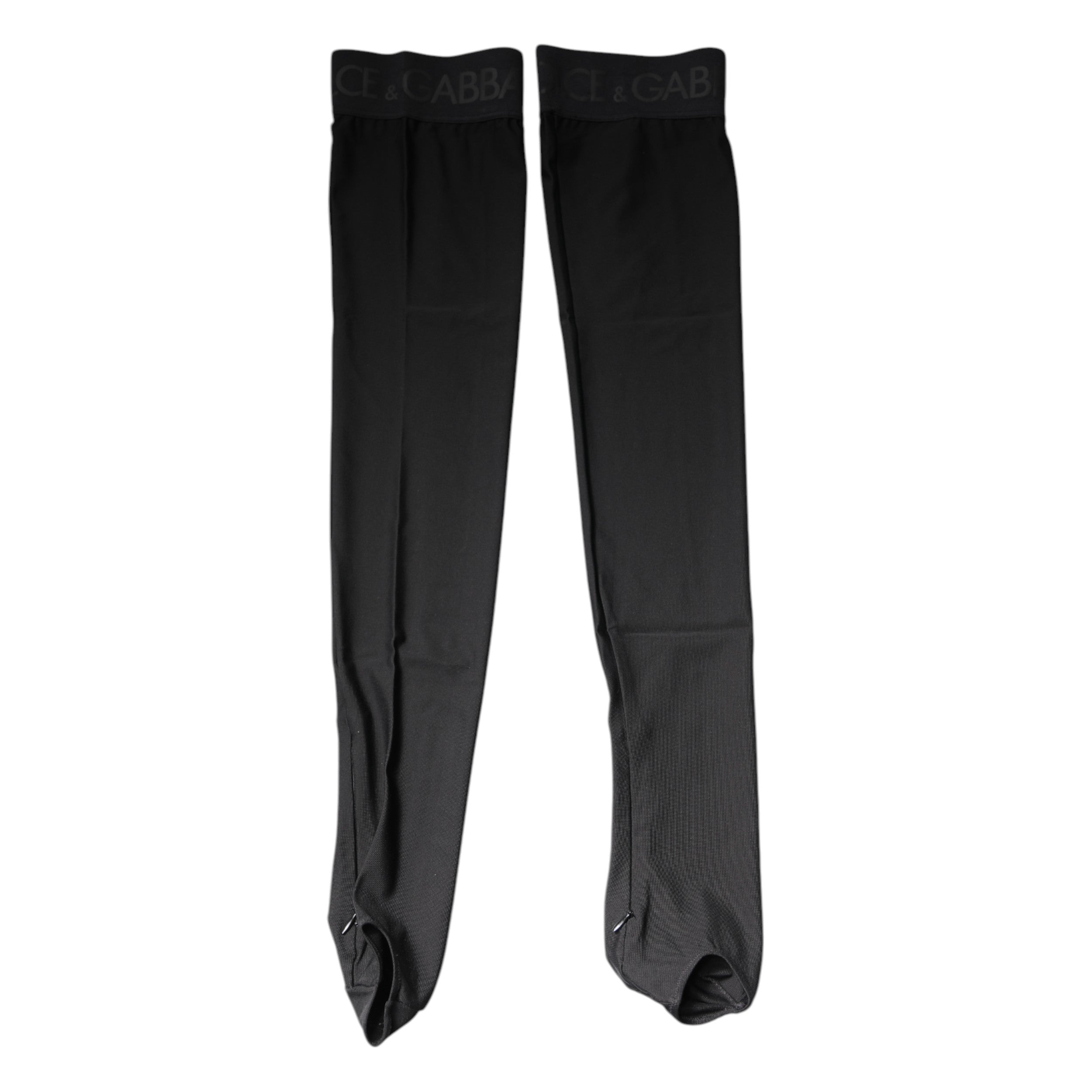Dolce & Gabbana Black Viscose Stretch Over Calf Stockings Socks Glam Steals