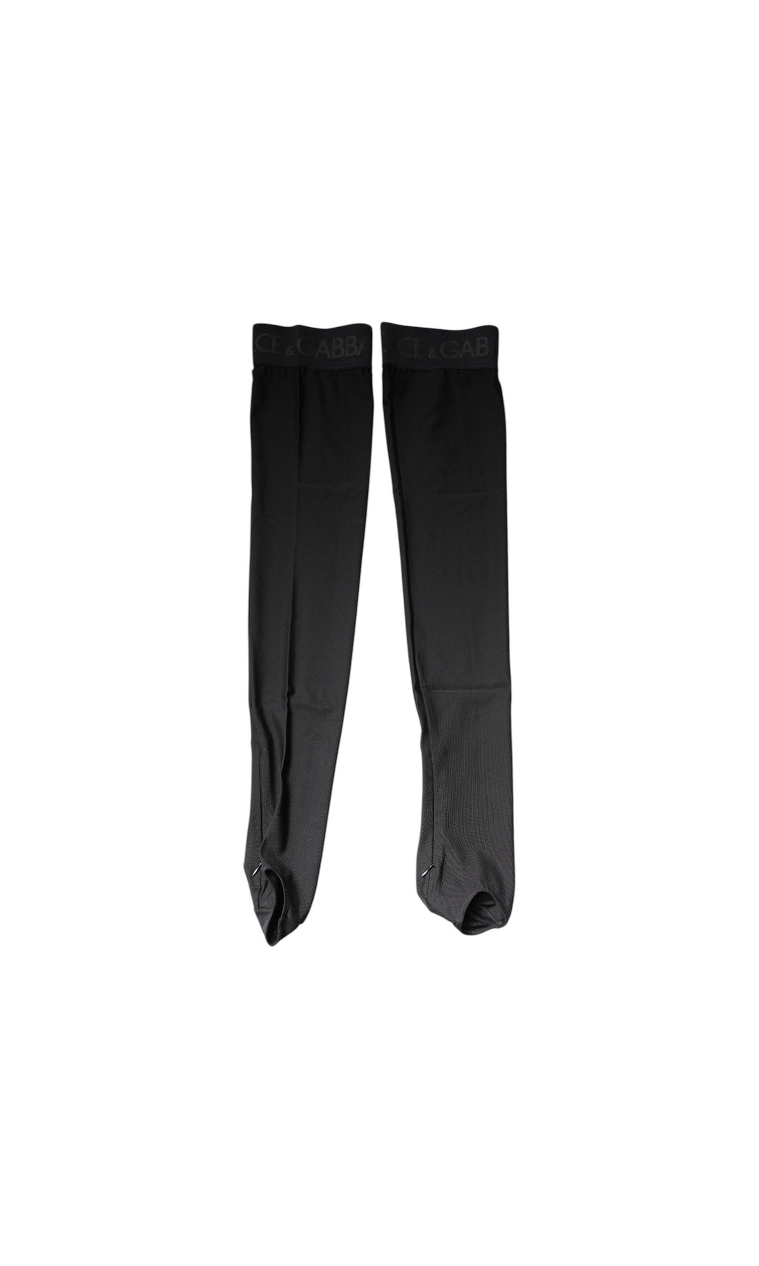 Dolce & Gabbana Black Viscose Stretch Over Calf Stockings Socks Glam Steals