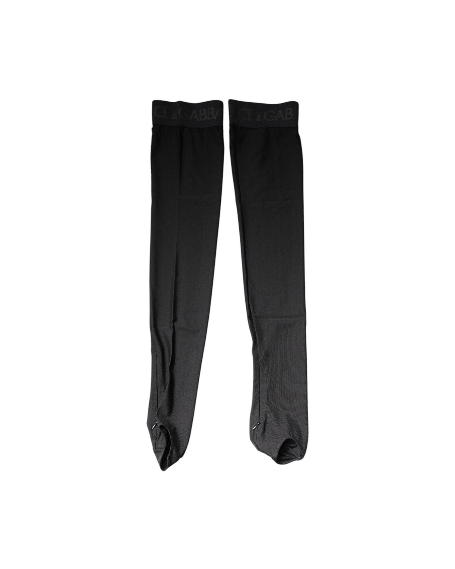 Dolce & Gabbana Black Viscose Stretch Over Calf Stockings Socks Glam Steals
