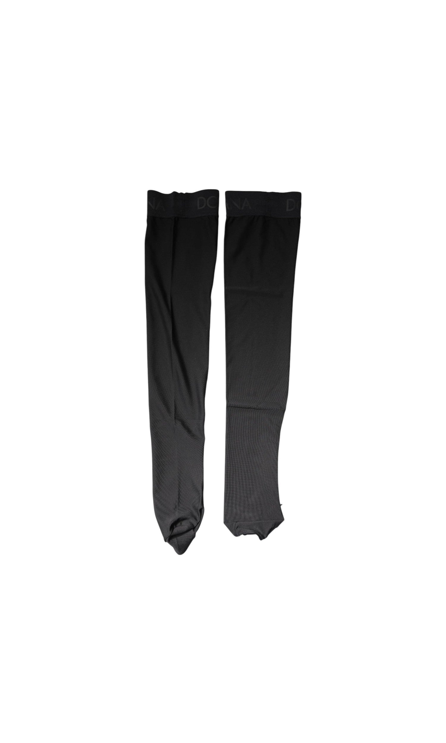 Dolce & Gabbana Black Viscose Stretch Over Calf Stockings Socks Glam Steals