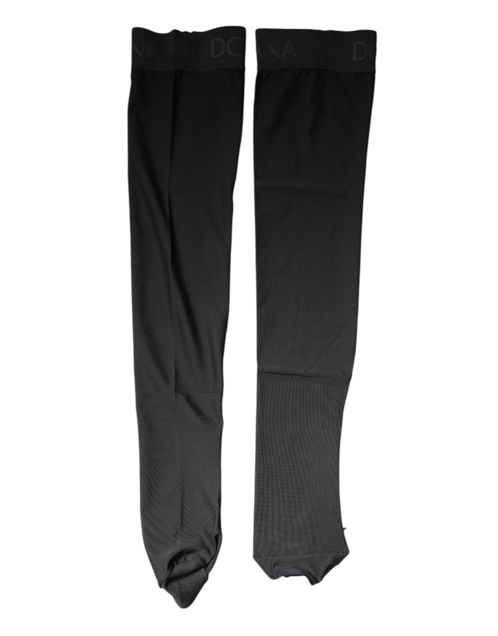 Dolce & Gabbana Black Viscose Stretch Over Calf Stockings Socks Glam Steals