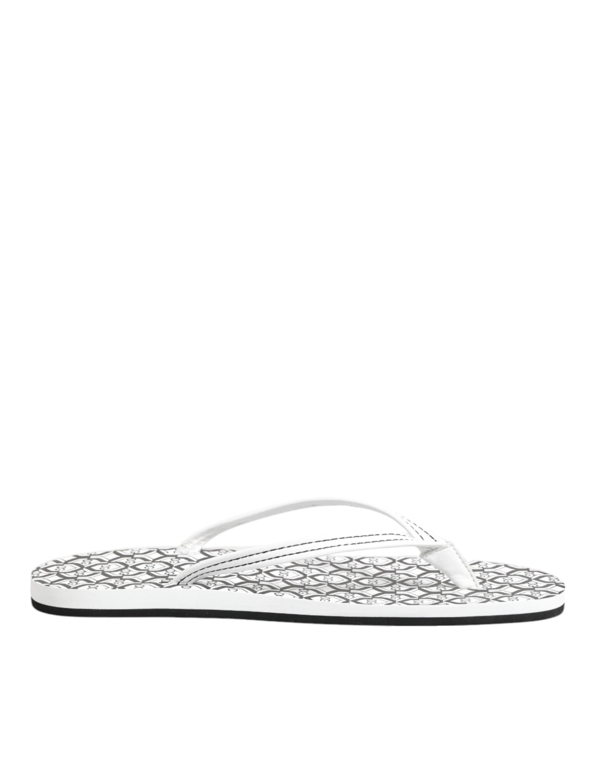 Dolce & Gabbana Black White Logo Beachwear Flats Slipper Shoes Glam Steals