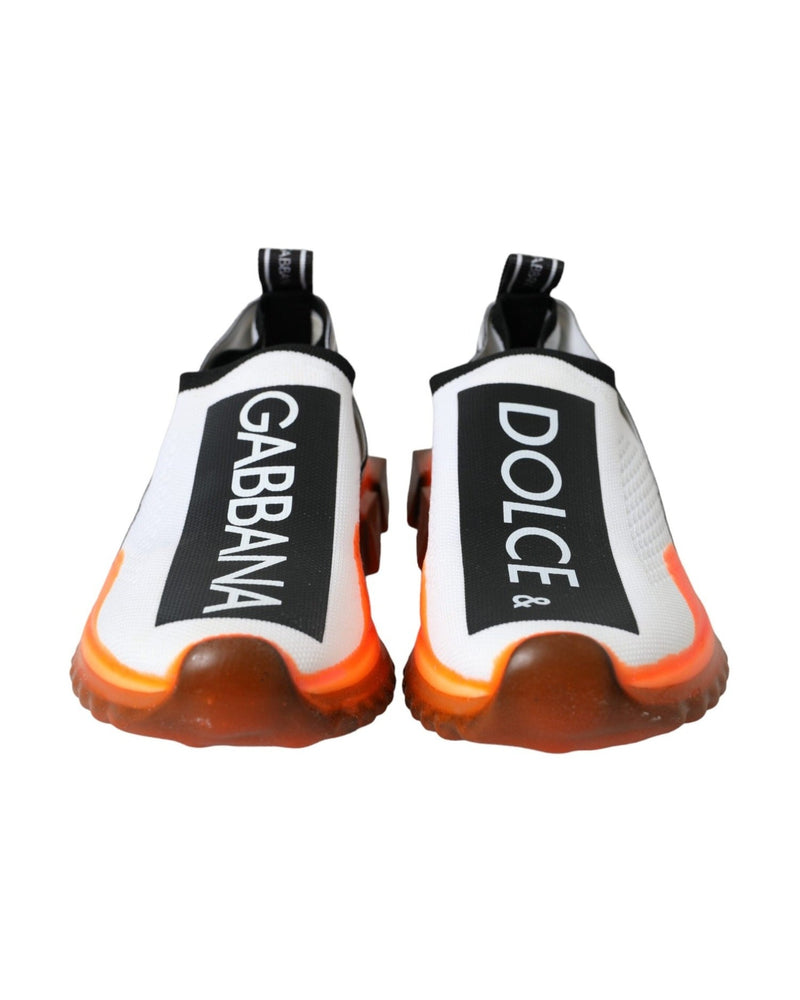 Dolce & Gabbana Black White Orange Slip On Sorrento Sneakers Shoes Glam Steals