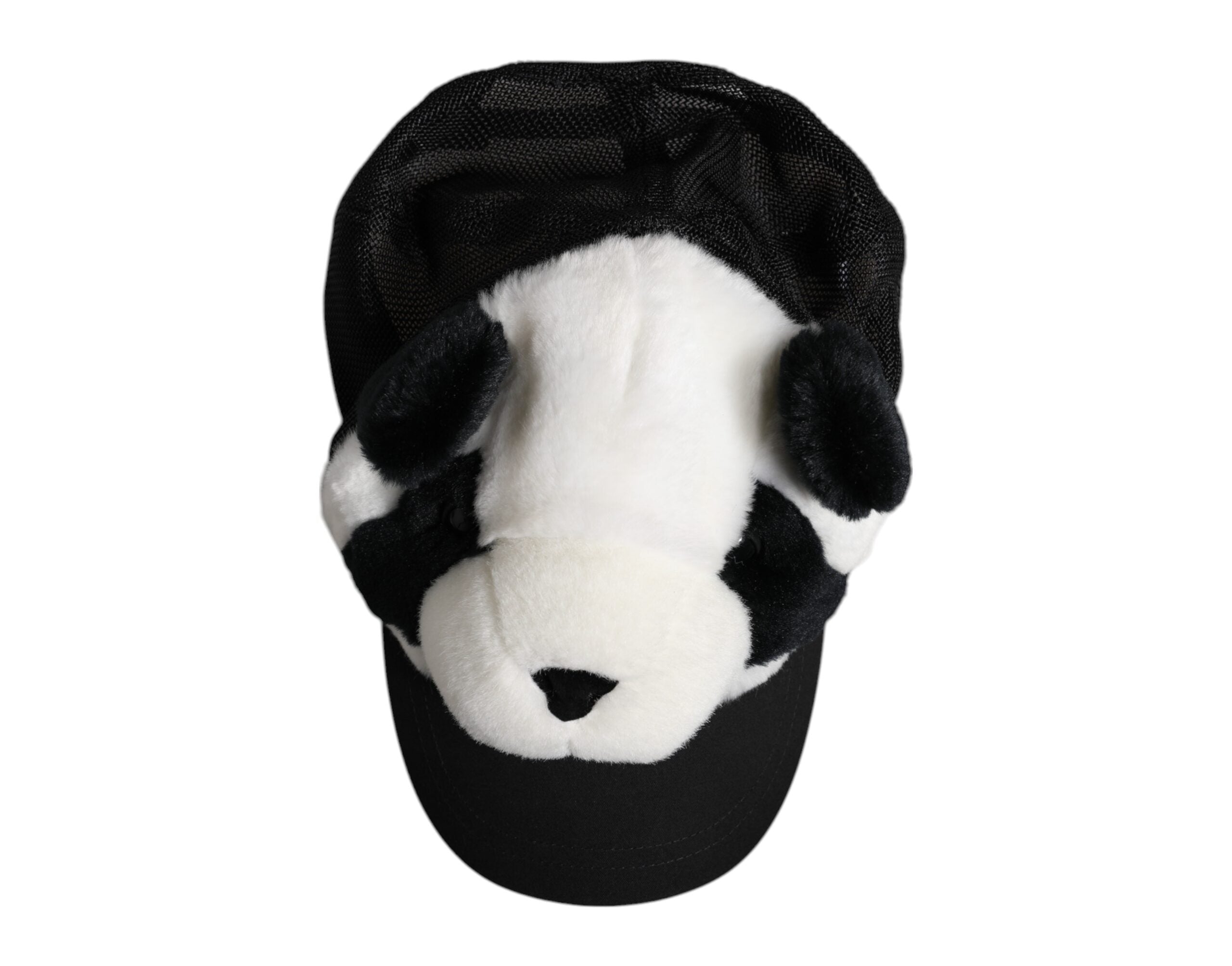 Dolce & Gabbana Black White Panda Fur Women Baseball Cap Glam Steals
