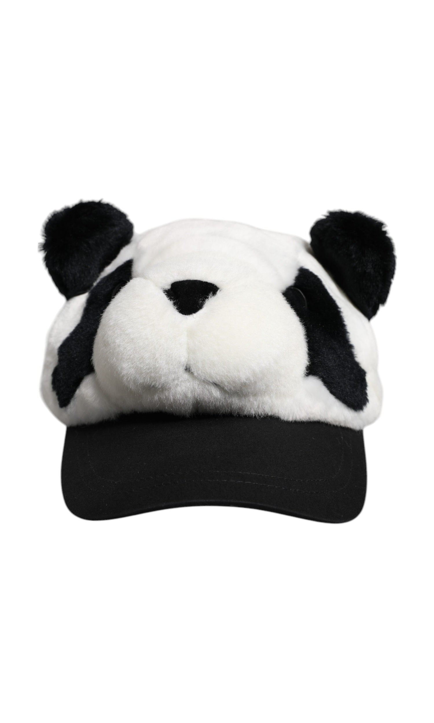 Dolce & Gabbana Black White Panda Fur Women Baseball Cap Glam Steals