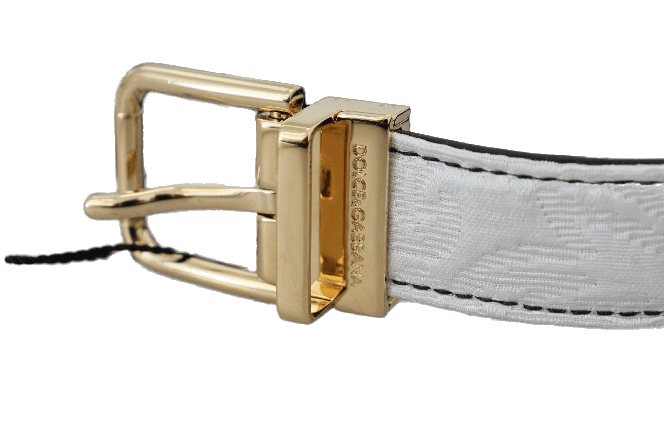 Dolce & Gabbana Black White Patchwork Gold Metal Buckle Belt Glam Steals